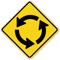 Navigating Through Roundabouts Roundabout Ahead Sign